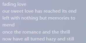 song name:fading love